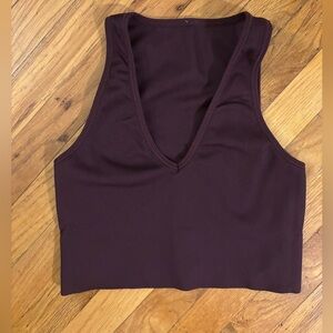 Athleta Aurora Seamless Crop Tank Top - Burgundy/Wine